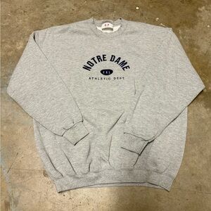 VTG Gray NOTRE DAME champs NCAA college Football Crewneck Pullover Sweater 90s